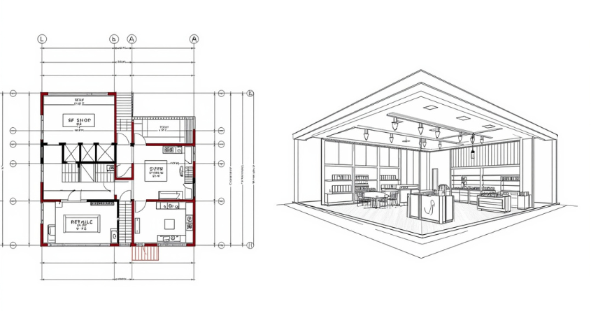 Retail Shop drawing services